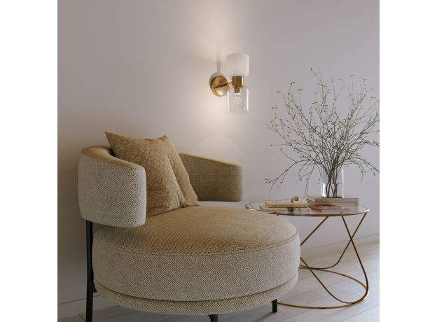 Настенный светильник со стеклянными плафонами 60118/2 латунь