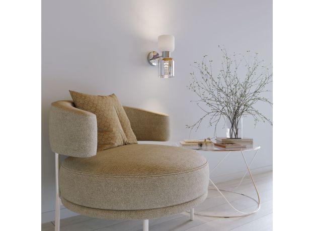 Настенный светильник со стеклянными плафонами 60118/2 никель