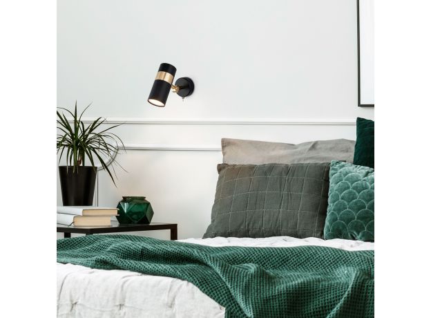 Настенный светильник с выключателем 20096/1 черный/золото