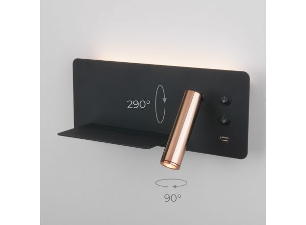 Настенный светодиодный светильник Fant L LED чёрный/золото MRL LED 1113