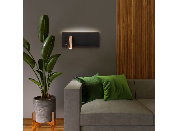 Настенный светодиодный светильник Fant L LED чёрный/золото MRL LED 1113