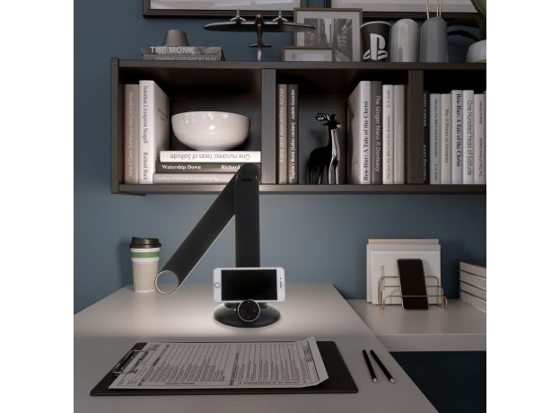 Светодиодная настольная лампа с беспроводной зарядкой 80428/1 черный