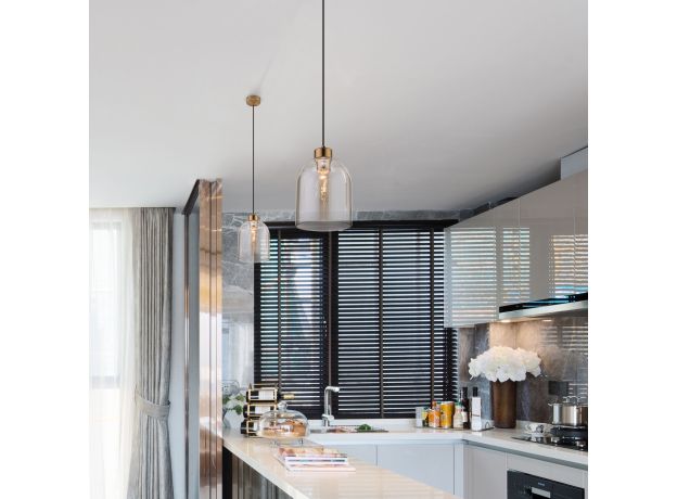 Подвесной светильник со стеклянным плафоном 50119/1 латунь