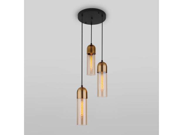 Подвесной светильник со стеклянными плафонами 50180/3 янтарный