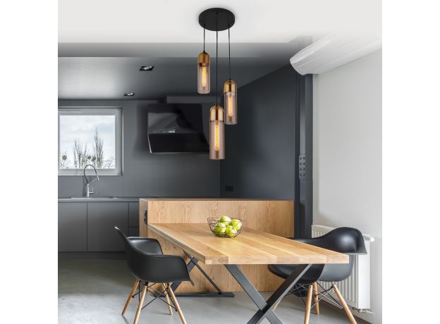 Подвесной светильник со стеклянными плафонами 50180/3 янтарный