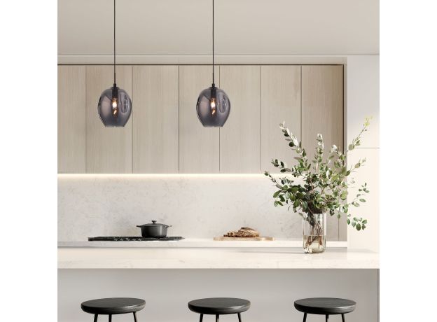 Подвесной светильник со стеклянным плафоном 50195/1 черный жемчуг