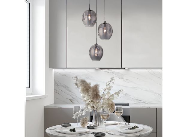 Подвесной светильник со стеклянными плафонами 50195/3 черный жемчуг