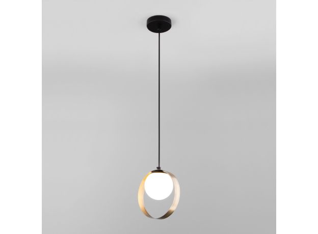 Подвесной светильник со стеклянным плафоном 50205/1 черный/бронза