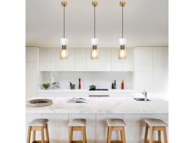 Подвесной светильник со стеклянным плафоном 50118/1 латунь