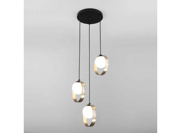 Подвесной светильник со стеклянными плафонами 50205/3 черный/бронза