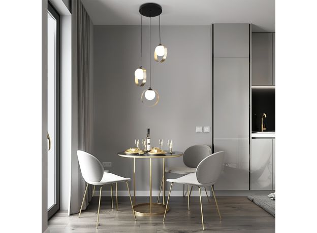 Подвесной светильник со стеклянными плафонами 50205/3 черный/бронза