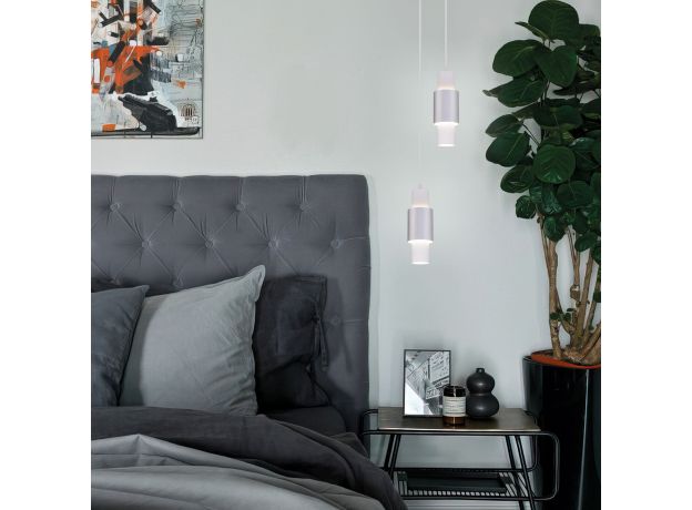 Подвесной светодиодный светильник 50204/1 LED белый/матовое серебро