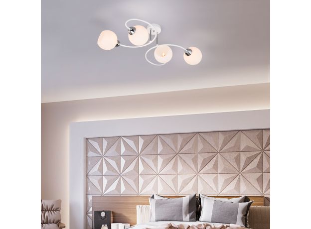 Потолочная люстра со стеклянными плафонами 30136/4 белый