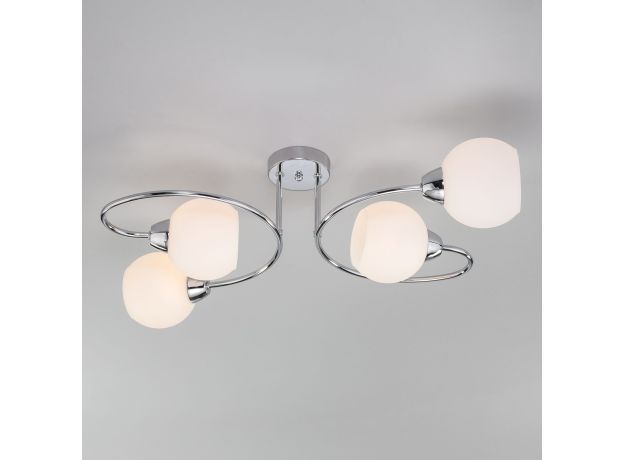 Потолочная люстра со стеклянными плафонами 30136/4 хром