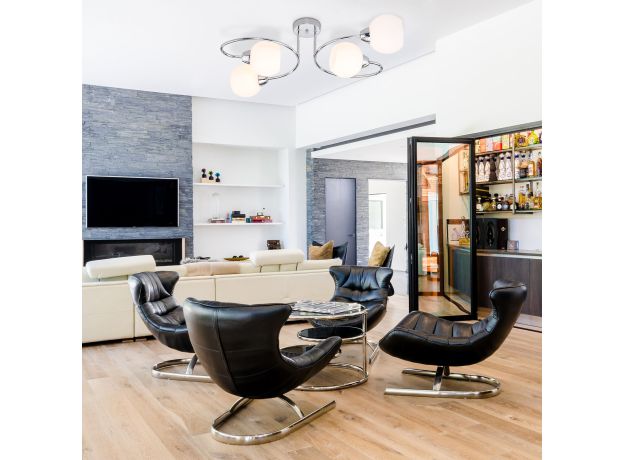 Потолочная люстра со стеклянными плафонами 30136/4 хром