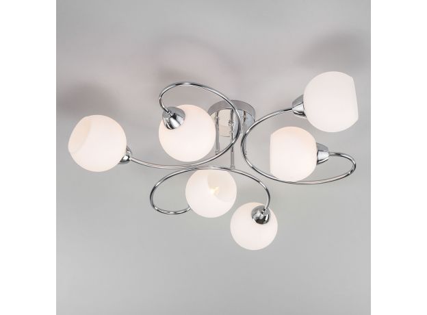 Потолочная люстра со стеклянными плафонами 30136/6 хром