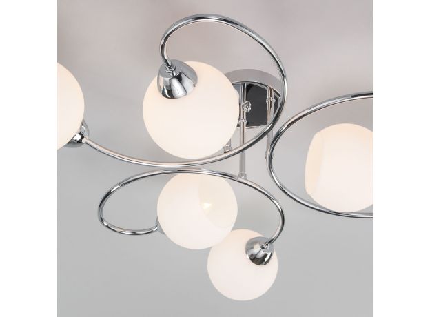 Потолочная люстра со стеклянными плафонами 30136/6 хром