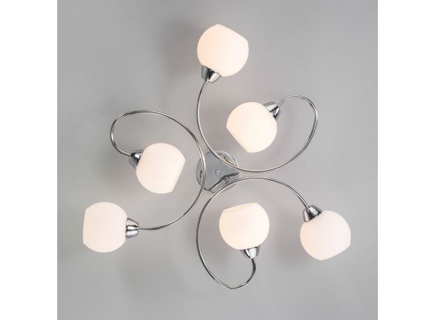 Потолочная люстра со стеклянными плафонами 30136/6 хром