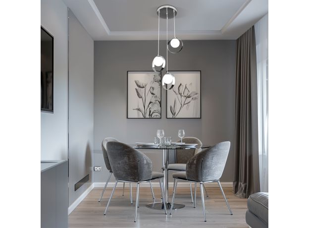 Подвесной светильник со стеклянными плафонами 50205/3 хром