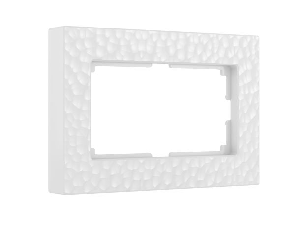 Рамка из поликарбоната для двойной розетки Hammer белый W0082401