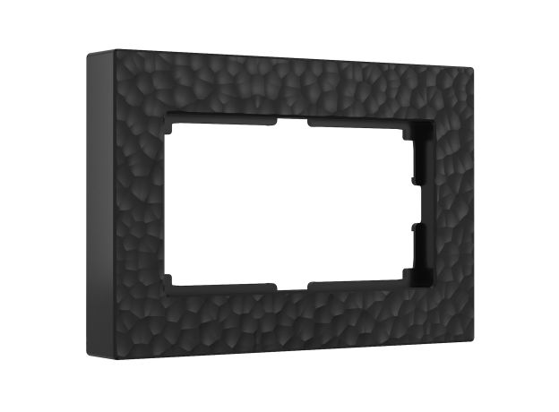 Рамка из поликарбоната для двойной розетки Hammer черный W0082408