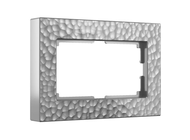Рамка из поликарбоната для двойной розетки Hammer серебряный W0082406