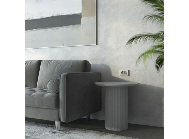 Рамка из поликарбоната для двойной розетки Hammer серебряный W0082406