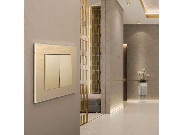 Рамка из металла на 1 пост Аluminium шампань алюминий W0011711