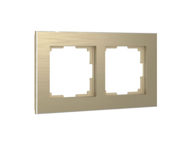 Рамка из металла на 2 поста Аluminium шампань алюминий W0021711