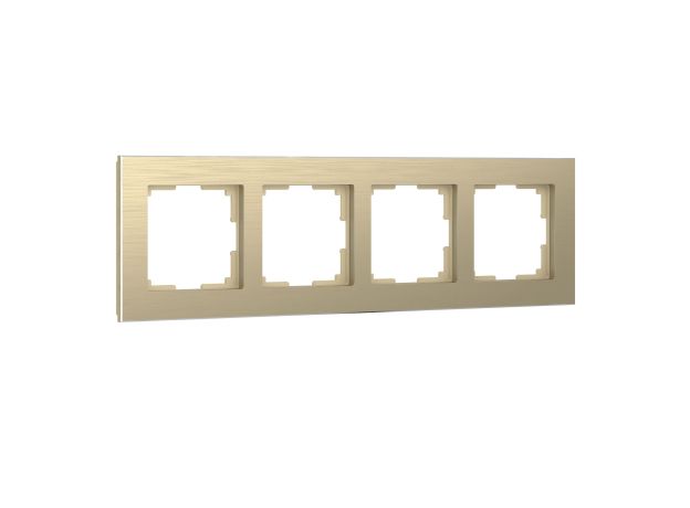 Рамка из металла на 4 поста Аluminium шампань алюминий W0041711