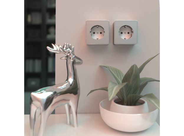 Розетка с заземлением Gallant серебряный W5071006