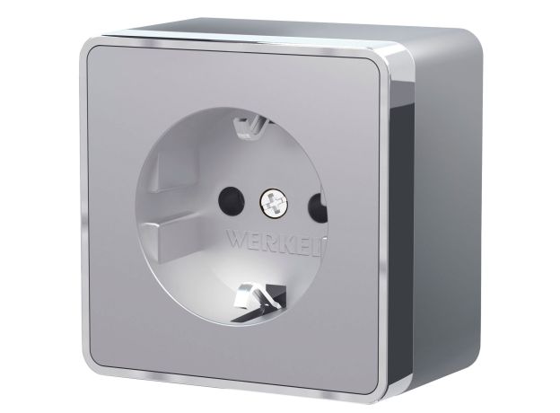 Розетка с заземлением Gallant серебряный W5071006