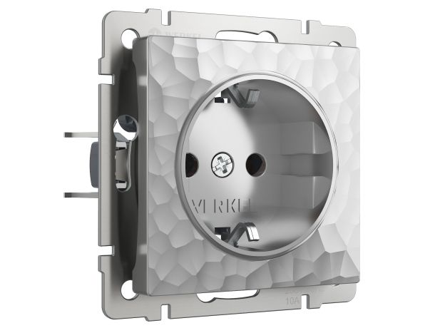 Розетка с заземлением (Hammaer серебряный) W1271006