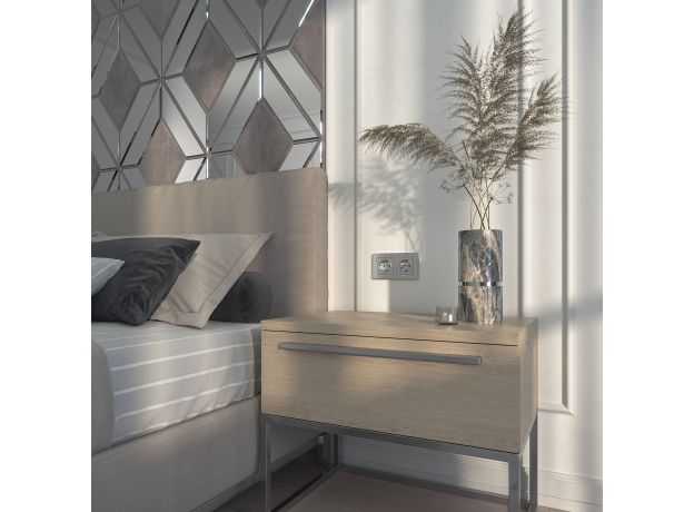 Розетка с заземлением (Hammaer серебряный) W1271006