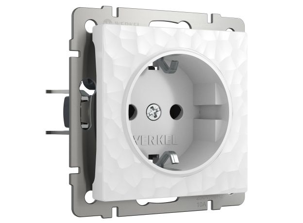 Розетка с заземлением (Hammer белый) W1271001