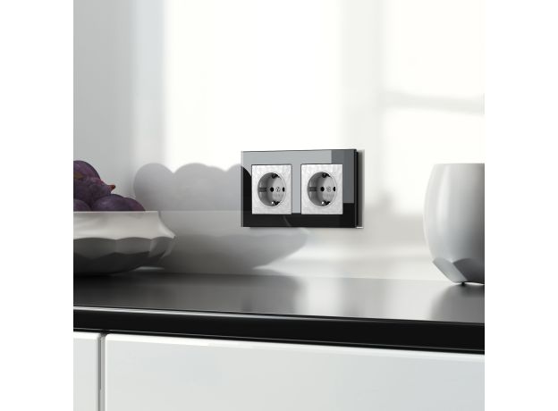 Розетка с заземлением (Hammer белый) W1271001