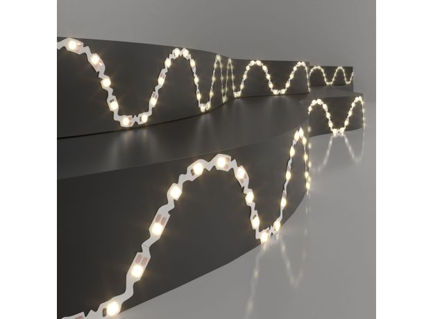 Светодиодная гибкая лента 12 В 6 Вт/м 60 Led/м 2835 IP20, теплый белый 3300K, 5 м Лента светодиодная гибкая 12V 6W 60 Led S 2835 P20 теплый белый