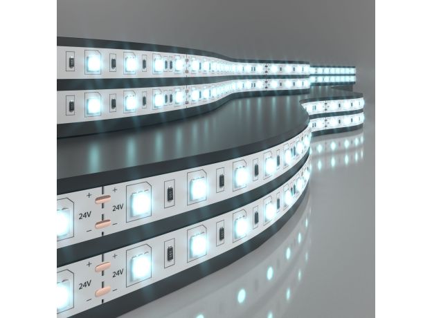 Светодиодная лента 24 В 14,4 Вт/м 60 Led/м 5050 IP20, холодный белый 6500K, 5 м Лента светодиодная 24V 14,4W 60Led 5050 IP20 холодный белый, 5м