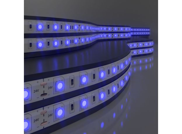 Светодиодная лента 24 В 14,4 Вт/м 60 Led/м 5050 IP20, синий, 5 м Лента светодиодная 24V 14,4W 60Led 5050 IP20 синий, 5м