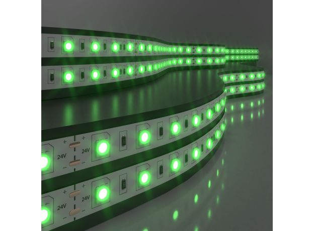 Светодиодная лента 24 В 14,4 Вт/м 60 Led/м 5050 IP20, зеленый, 5 м Лента светодиодная 24V 14,4W 60Led 5050 IP20 зелёный, 5м