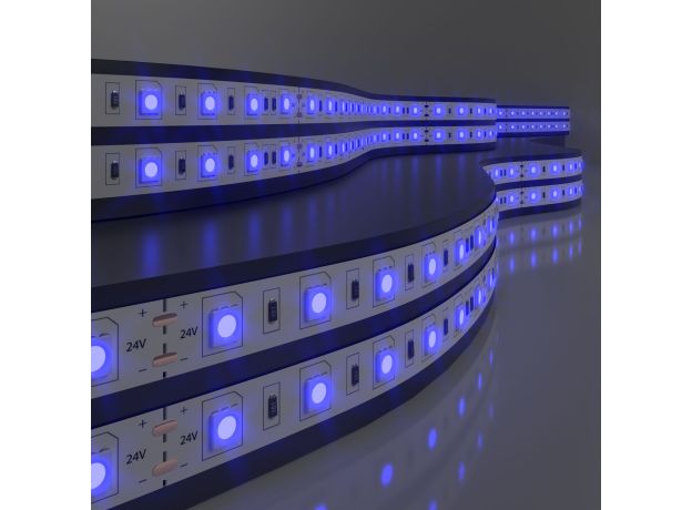 Светодиодная лента 24 В 14,4 Вт/м 60 Led/м 5050 IP65, синий, 5 м Лента светодиодная 24V 14,4W 60Led 5050 IP65 синий, 5м