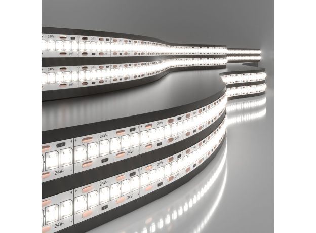Светодиодная лента 24 В 24 Вт/м 240 Led/м 2835 IP20, дневной белый 4200K, 5 м Лента светодиодная 24V 24W 240Led 2835 IP20 дневной белый, 5м