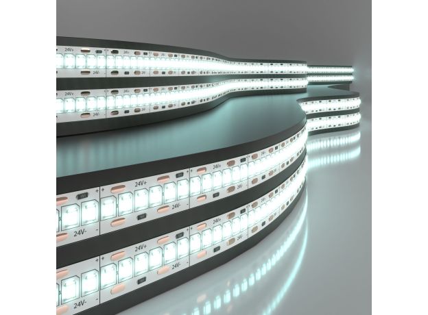 Светодиодная лента 24 В 24 Вт/м 240 Led/м 2835 IP20, холодный белый 6500K, 5 м Лента светодиодная 24V 24W 240Led 2835 IP20 холодный белый, 5м
