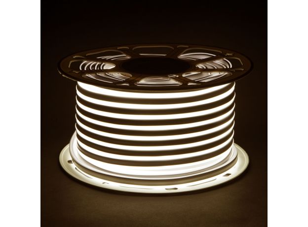 Светодиодный гибкий неон 220 В 9.6 Вт/м 120 Led/м 2835 IP67, односторонний дневной белый 4200 K, 50 м Гибкий неон 220V 9,6W 120Led 2835 IP67 односторонний дневной белый, 50 м