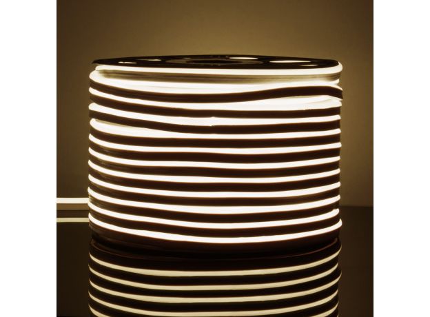 Светодиодный гибкий неон 220 В 9.6 Вт/м 120 Led/м 2835 IP67, односторонний дневной белый 4200 K, 50 м Гибкий неон 220V 9,6W 120Led 2835 IP67 односторонний дневной белый, 50 м