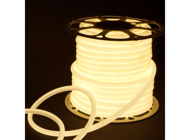 Светодиодный гибкий неон 220 В 9.6 Вт/м 144 Led/м 2835 IP67, круглый дневной белый 4200 K, 50 м Гибкий неон 220V 9,6W 144Led 2835 IP67 круглый дневной белый, 50 м