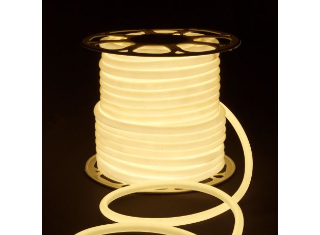 Светодиодный гибкий неон 220 В 9.6 Вт/м 144 Led/м 2835 IP67, круглый дневной белый 4200 K, 50 м Гибкий неон 220V 9,6W 144Led 2835 IP67 круглый дневной белый, 50 м