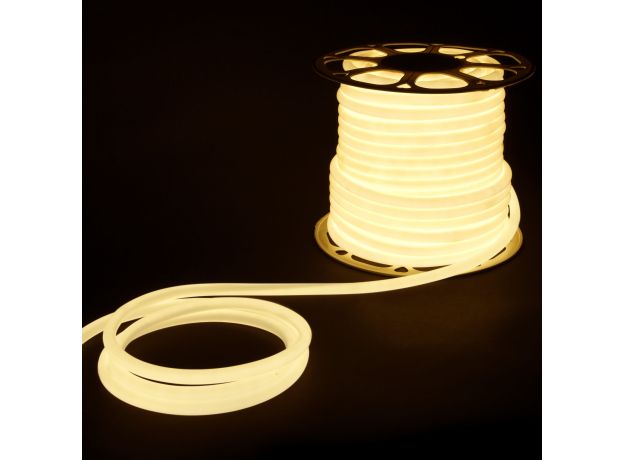 Светодиодный гибкий неон 220 В 9.6 Вт/м 144 Led/м 2835 IP67, круглый дневной белый 4200 K, 50 м Гибкий неон 220V 9,6W 144Led 2835 IP67 круглый дневной белый, 50 м