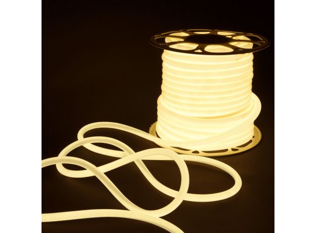 Светодиодный гибкий неон 220 В 9.6 Вт/м 144 Led/м 2835 IP67, круглый дневной белый 4200 K, 50 м Гибкий неон 220V 9,6W 144Led 2835 IP67 круглый дневной белый, 50 м