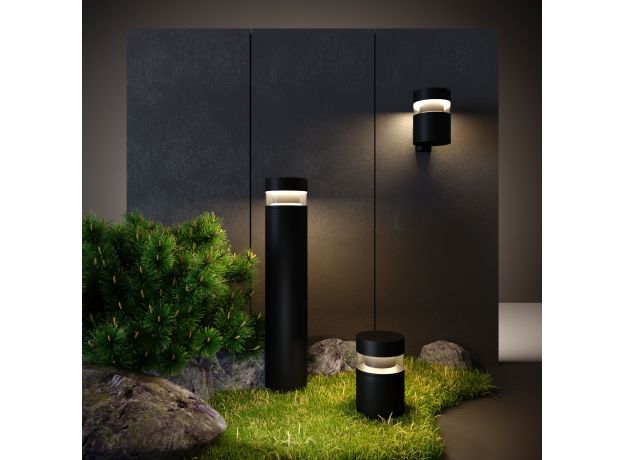 Уличный настенный светодиодный светильник Черный 1530 TECHNO LED  черный